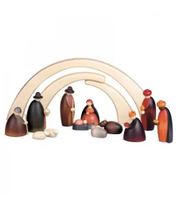 Köhler, Père Noël en bois Crèche De Noël Complete Avec 12 Personnages 12 Cm Online