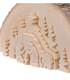 Waldfabrik, photophore en bois et étoile sapin de Noël Crèche De Noël En Relief, Taillee Dans Un Rondin De Bois, 27 Cm Online