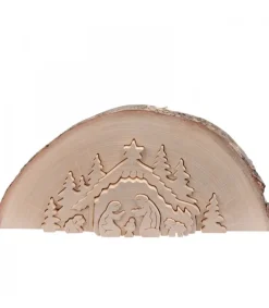 Waldfabrik, photophore en bois et étoile sapin de Noël Crèche De Noël En Relief, Taillee Dans Un Rondin De Bois, 27 Cm Online