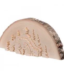 Waldfabrik, photophore en bois et étoile sapin de Noël Crèche De Noël En Relief, Taillee Dans Un Rondin De Bois, 27 Cm Online