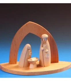 Schalling, crèche moderne Crèche De Noël Vide A Fabriquer En Bois, 20 Cm