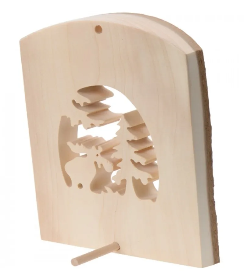 Waldfabrik, photophore en bois et étoile sapin de Noël Déco Bois En Ecorce, Motif Elan Dans La Foret, 18 Cm Discount