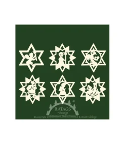Ratags, décos de Noël lumineuses en bois Déco Sapin De Noël, Etoiles En Bois. 6 Motifs Differents - N° 9 Discount