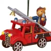 Hubrig, figurines pour enfant Déco Sapin Vintage, Ourson Sur Voiture De Pompier Best