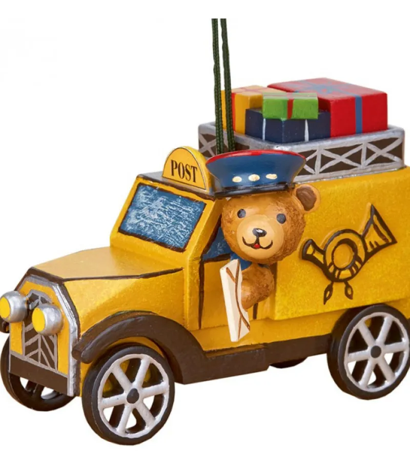 Hubrig, figurines pour enfant Déco Sapin Vintage, Ourson Et Voiture De La Poste New