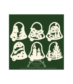 Ratags, décos de Noël lumineuses en bois Décoration De Noël Pour Sapin, 6 Clochettes En Bois - Set N° 18 Online