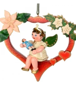 Hubrig, figurines pour enfant Décoration Sapin De Noël, Ange Dans Un Coeur Rouge Clearance