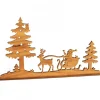Waldfabrik, photophore en bois et étoile sapin de Noël Diorama En Placage D'Olivier, Père Noël En Traineau Dans La Foret,12 Cm New
