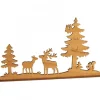 Waldfabrik, photophore en bois et étoile sapin de Noël Diorama En Placage D'Olivier, Cerf Et Biche Dans La Foret, 12 Cm