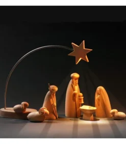 Schalling, crèche moderne Etoile De Noël Electrique A Led Sur Socle, 21 Cm