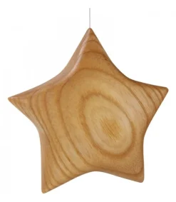 Waldfabrik, photophore en bois et étoile sapin de Noël Etoile En Bois Poli A Suspendre 7,5 Cm Sale