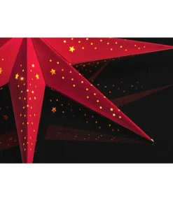 Konstsmide, guirlandes lumineuses de Noël Etoile Lumineuse 7 Branches En Papier Velours Rouge A Suspendre, 60 Cm New