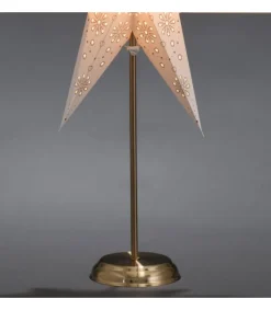 Konstsmide, guirlandes lumineuses de Noël Etoile Lumineuse Electrique 7 Branches En Papier, Blanche, Sur Pied Laiton, 48 Cm Sale