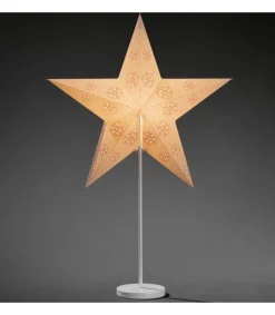 Konstsmide, guirlandes lumineuses de Noël Etoile Lumineuse Electrique 5 Branches En Papier, Blanche, Sur Pied Blanc, 46 Cm Clearance