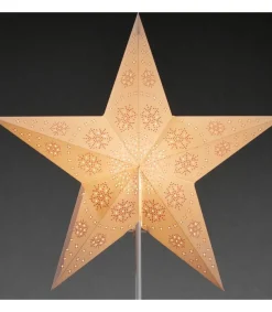 Konstsmide, guirlandes lumineuses de Noël Etoile Lumineuse Electrique 5 Branches En Papier, Blanche, Sur Pied Blanc, 46 Cm Clearance