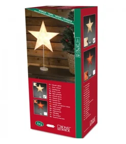 Konstsmide, guirlandes lumineuses de Noël Etoile Lumineuse Electrique 5 Branches En Papier, Blanche, Sur Pied Blanc, 46 Cm Clearance