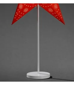 Konstsmide, guirlandes lumineuses de Noël Etoile Lumineuse Electrique 5 Branches En Papier, Rouge, Sur Pied Blanc, 46 Cm Outlet
