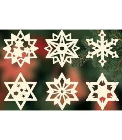 Ratags, décos de Noël lumineuses en bois Etoiles En Bois. Déco Sapin De Noël, 6 Motifs Differents - N° 7 Outlet