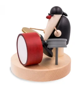 Köhler, Père Noël en bois Figurine Musicien Jazz, Batteur Devant Batterie Sale