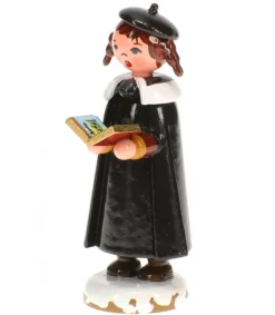 Hubrig, figurines pour enfant Fillette Chanteuse Avec Livre De Chants- Village De Noël Miniature