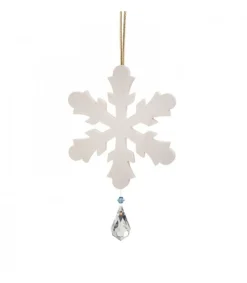 Waldfabrik, photophore en bois et étoile sapin de Noël Flocon De Neige A Suspendre Avec Cristal Swarovski N° 1 New