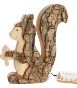 Waldfabrik, photophore en bois et étoile sapin de Noël Grand Ecureuil En Bois 15 Cm