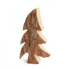 Waldfabrik, photophore en bois et étoile sapin de Noël Grand Sapin En Bois, Forme Penchee, 30 Cm
