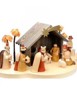 Richard Glasser, Pyramides de Noël allemandes Grande Crèche De Noël En Bois Avec Personnages Best