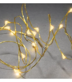 Konstsmide, guirlandes lumineuses de Noël Guirlande Led A Pile, 20 Diodes Ambrees, Fil Laiton Sale