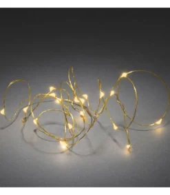 Konstsmide, guirlandes lumineuses de Noël Guirlande Led A Pile, 20 Diodes Ambrees, Fil Laiton Sale