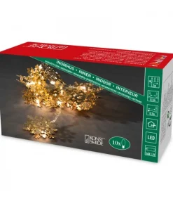 Konstsmide, guirlandes lumineuses de Noël Guirlande Lumineuse Décorative A Led, Flocons De Neige Metalliques Dores Discount