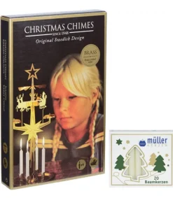 Angel Chimes, carillon des anges Kit Carillon Père Noël Dore + Bougies Discount