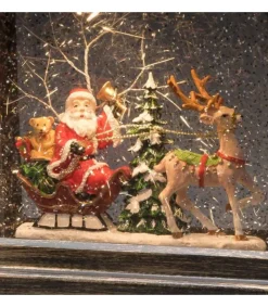 Konstsmide, guirlandes lumineuses de Noël Lanterne À Neige A Led Avec Père Noël Dans Son Traineau, 25 Cm Best