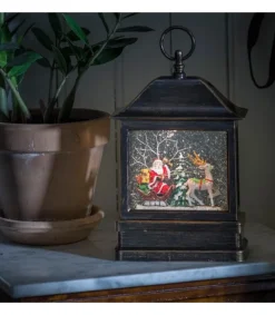 Konstsmide, guirlandes lumineuses de Noël Lanterne À Neige A Led Avec Père Noël Dans Son Traineau, 25 Cm Best