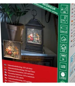 Konstsmide, guirlandes lumineuses de Noël Lanterne À Neige A Led Avec Père Noël Dans Son Traineau, 25 Cm Best