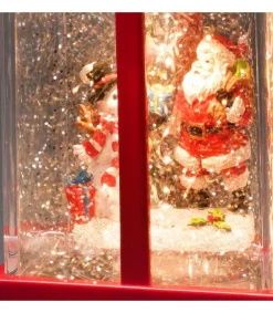 Konstsmide, guirlandes lumineuses de Noël Lanterne À Neige "Cadeau De Noël" Avec Père Noël & Bonhomme De Neige Sale