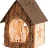 Waldfabrik, photophore en bois et étoile sapin de Noël Lanterne Crèche De Noël Avec Figurines Ciselees, 14 Cm Clearance