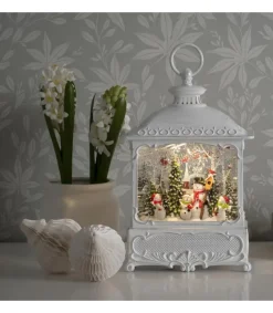 Konstsmide, guirlandes lumineuses de Noël Lanterne De Noël Blanche, 4 Bonshommes De Neige Avec Oiseaux Online