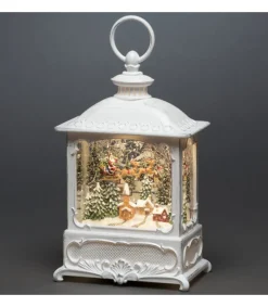 Konstsmide, guirlandes lumineuses de Noël Lanterne De Noël Blanche, Père Noël Volant Au-Dessus D'Un Village Discount