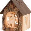 Waldfabrik, photophore en bois et étoile sapin de Noël Lanterne Photophore En Bois Avec Cerf, 14 Cm Outlet