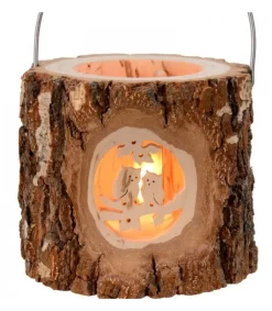 Waldfabrik, photophore en bois et étoile sapin de Noël Lanterne Photophore En Bois, Couple D'Hiboux