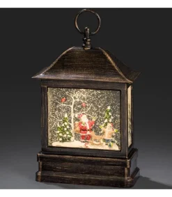 Konstsmide, guirlandes lumineuses de Noël Lanterne Père Noël Sous LÀ Neige Avec Enfant, 25 Cm Sale