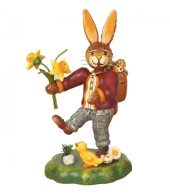 Hubrig, figurines pour enfant Lapin De Paques En Bois Avec Narcisse New