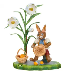 Hubrig, figurines pour enfant Lapin De Paques En Bois Avec Corbeille A Oeufs Best