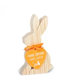 Waldfabrik, photophore en bois et étoile sapin de Noël Lapin En Bois Naturel, 10 Cm Outlet