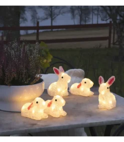 Konstsmide, guirlandes lumineuses de Noël Lapins Lumineux 14 Cm En Acrylique, 40 Diodes Blanc Chaud Best