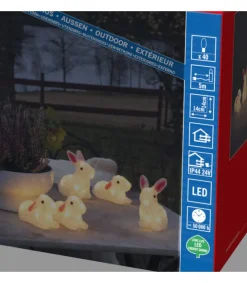 Konstsmide, guirlandes lumineuses de Noël Lapins Lumineux 14 Cm En Acrylique, 40 Diodes Blanc Chaud Best