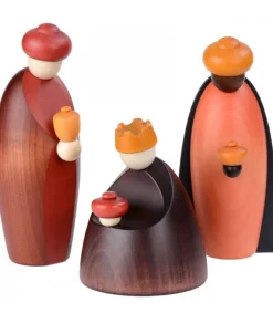 Köhler, Père Noël en bois Les Trois Rois Mages Et Leurs Offrandes, 12 Cm New