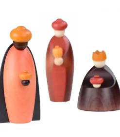Köhler, Père Noël en bois Les Trois Rois Mages Et Leurs Offrandes, 12 Cm New