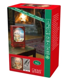 Konstsmide, guirlandes lumineuses de Noël Livre De Noël Lanterne À Neige, Père Noël Dans Un Traineau Discount